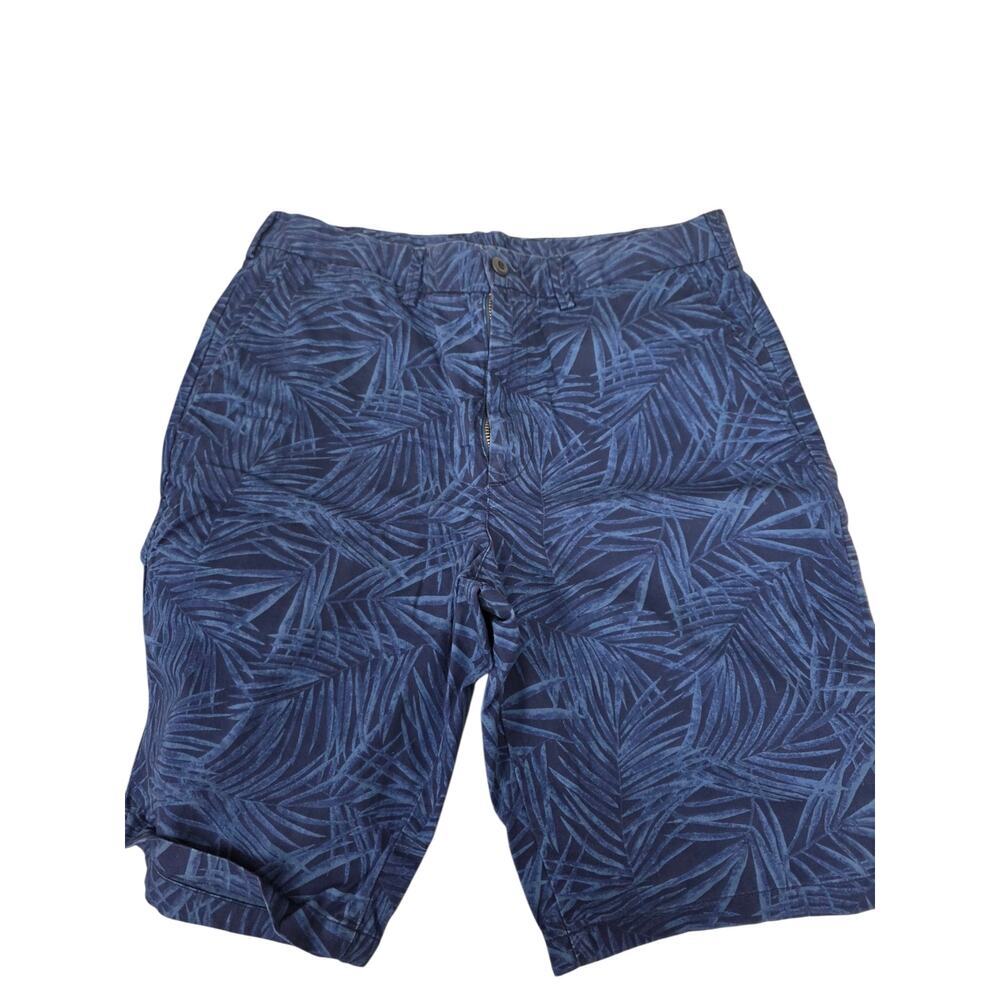 2 PK - Uniqlo Mens Navy Blue Palm Leaf Chino Shorts, Size M (Waist 30-33in)-NWOT